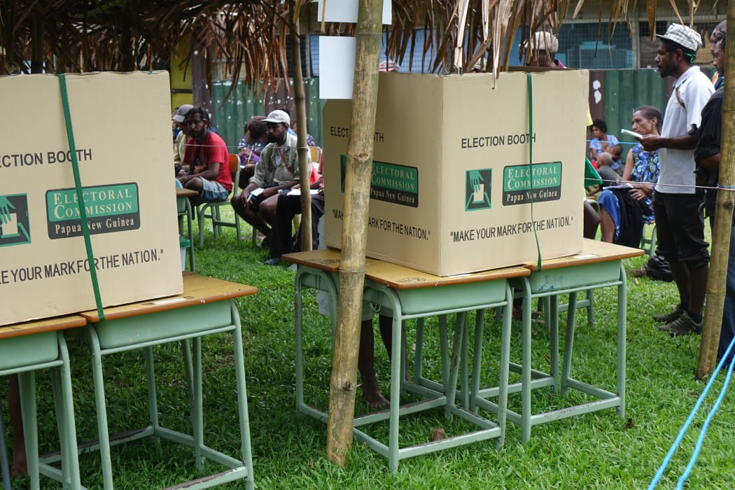 Polling booths in Papua New Guinea's 2017 national election.