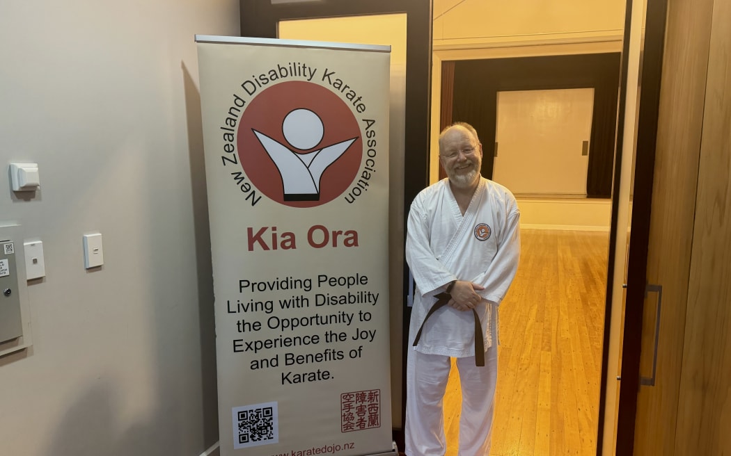 Stephen Hilson, sensei at NZ Disability Karate Association, before a class.