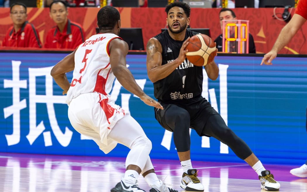 NANJING,CHINA:SEPTEMBER 3rd 2019.FIBA World Cup Basketball 2019 Group phase match.Group F Match F3 New Zealand vs Montenegro .Shooting Guard, Corey WEBSTER in action.Photo by Jayne Russell / www.PhotoSport.nz