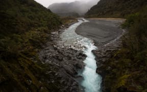 The Waitaha River, at Kiwi Flat. A hydro scheme has been proposed for the river between the lower end of Kiwi Flat and Macgregor Creek.