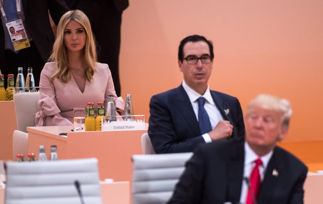 American president Donald Trump and his daughter Ivanka at the Partnership with Africa working session, the third session of the G20 summit in Hamburg, Germany, 8 July 2017.