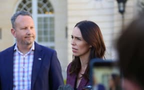 Prime Minister Jacinda Ardern with Jordan Carter from Internet New Zealand.