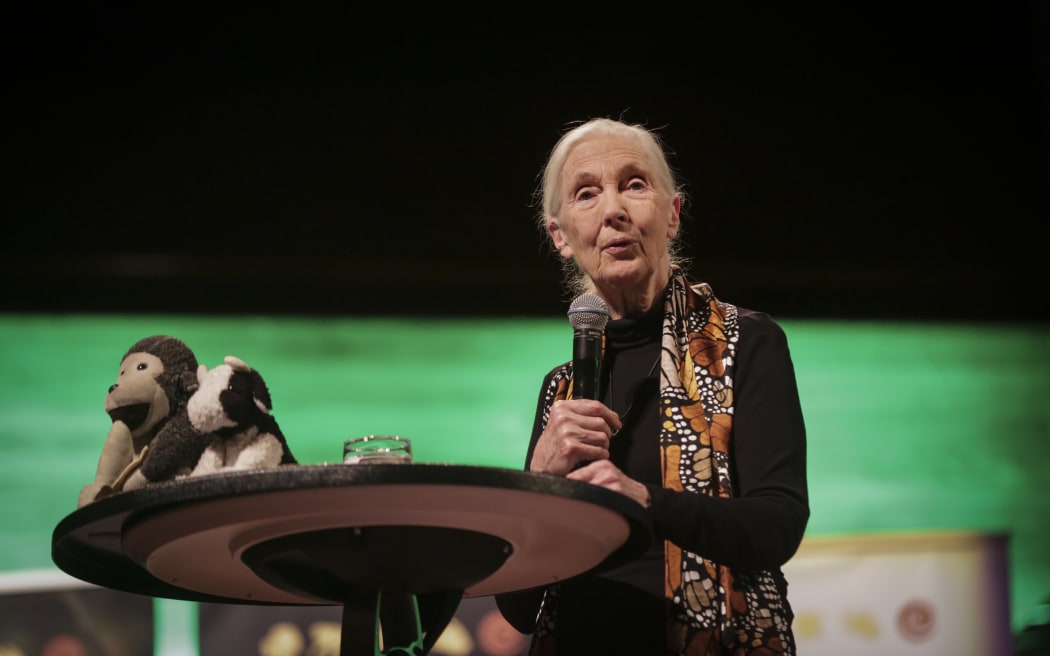 Jane Goodall speaks at her event  “Tomorrow & Beyond Tour”.