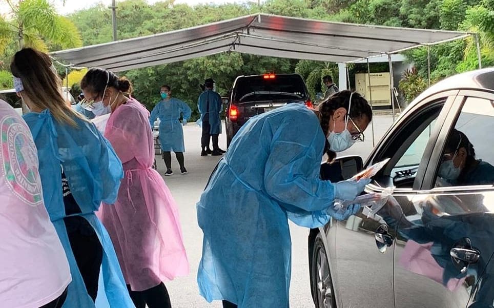 Covid-19 testing underway in Guam.