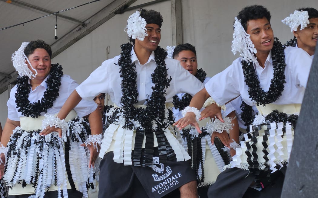 Tongan performers at the Auckland Polyfest 2024.