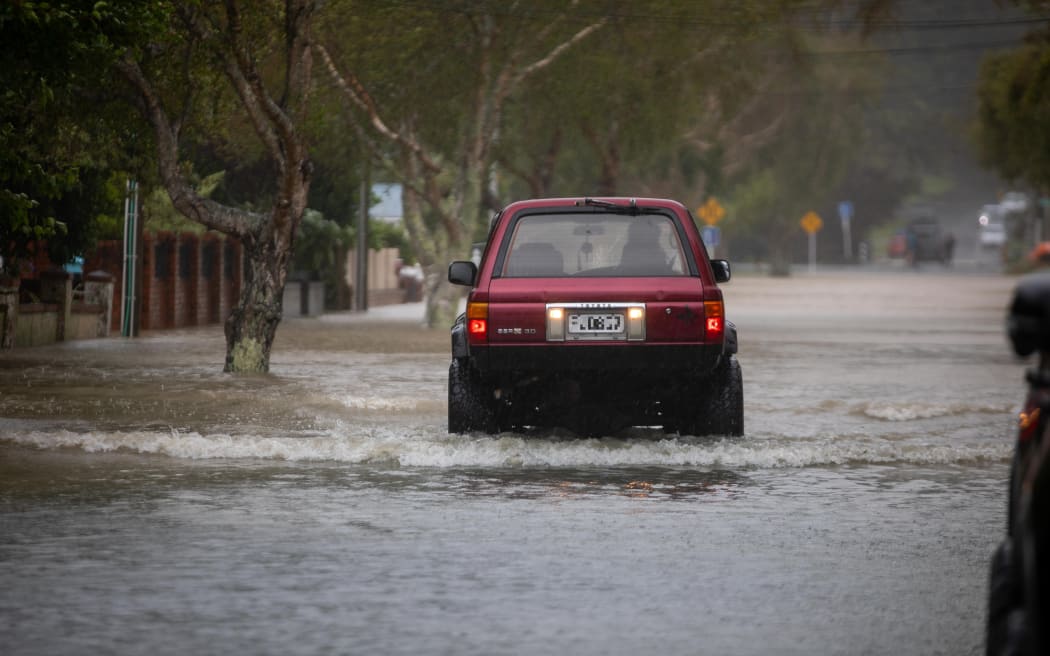 Flooding in Norton Park Avenue in Lower Hutt on 16 February.
