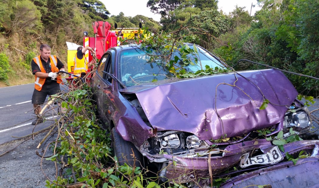 The man was eventually found on Piha Road about 100 metres down a bank.