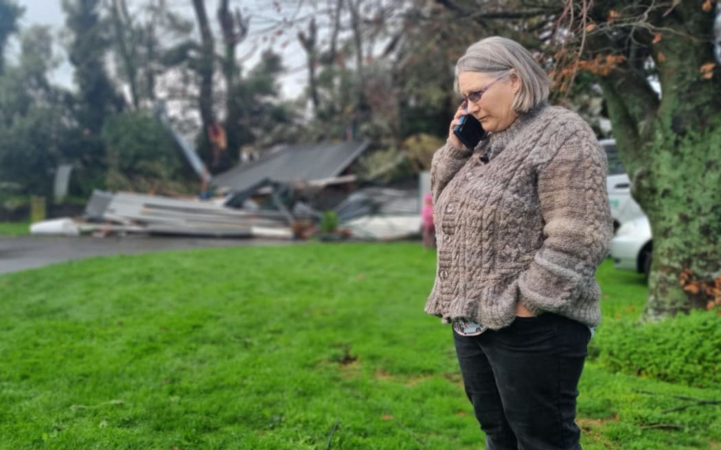 Shirlene Patterson's 100 year old villa in Tuiti Street, Waitara, had much of its roof ripped off, in what many have described as a tornado, just after midnight, on 28 June, 2025..