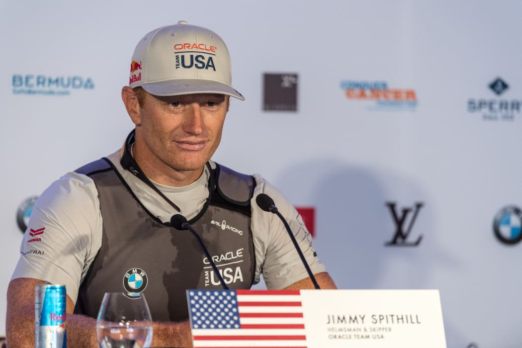 Jimmy Spithill at a press conference during the 35th America's Cup Bermuda 2017