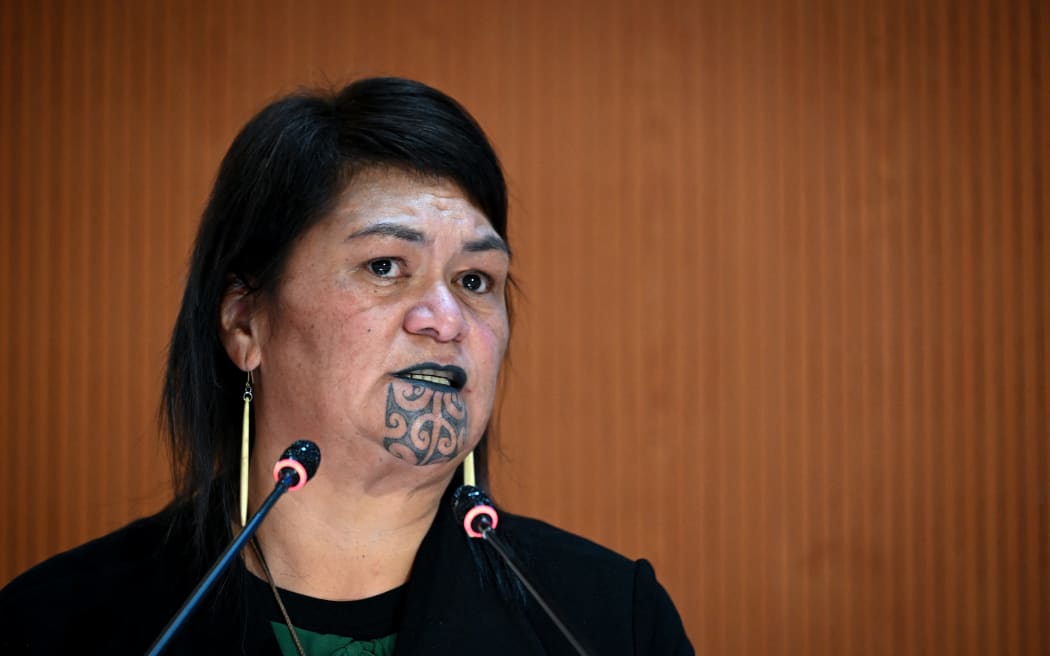 New Zealand Foreign Minister Nanaia Mahuta speaks during a session of the UN Human Rights Council on 28 February, 2022 in Geneva, Switzerland.