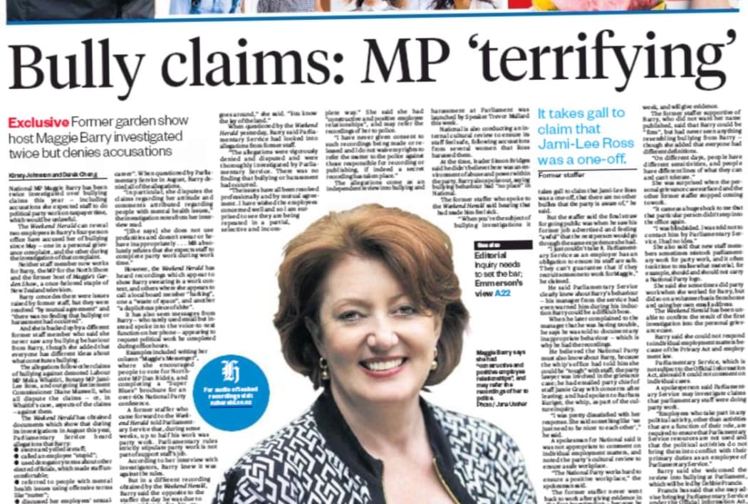 The Weekend Herald's exclusive on Maggie Barry.