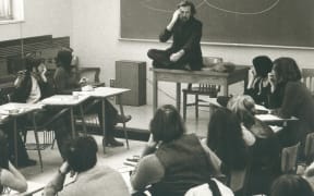 R Murray Schafer teaching a the University of Montreal in 1971