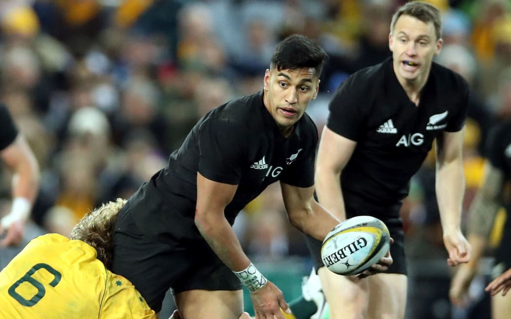 All Blacks winger Reiko Ioane with Ben Smith in support.