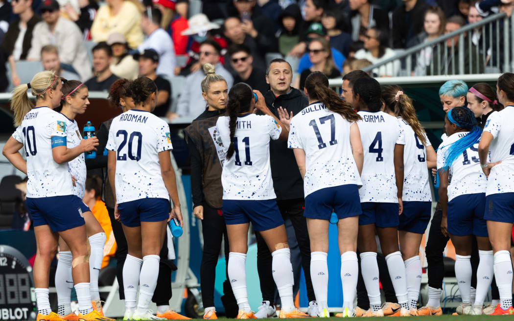 United States head coach Vlatko Andonovski talks during their World Cup match against Vietnam at Eden Park.