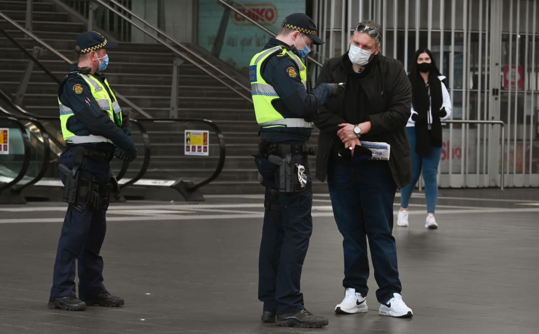 People out in public are being questioned by police, soldiers and Protective Services officers enforcing Melbourne's strict lockdown.