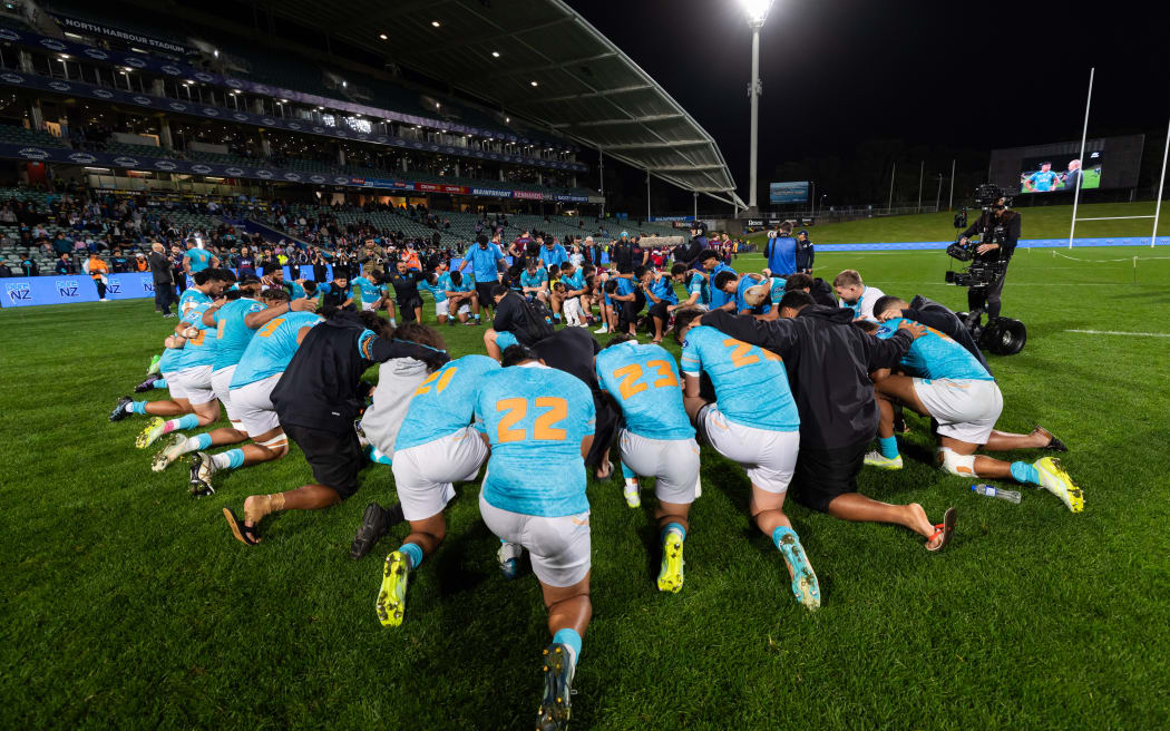 Moana Pasifika after their loss to the Reds - Super Rugby Pacific - Round 15 match between Moana Pasifika v Reds held at North Harbour Stadium, Auckland - New Zealand - on Saturday 23  May  2026.
