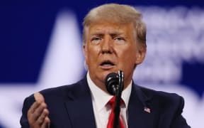 ORLANDO, FLORIDA - FEBRUARY 28: Former U.S. President Donald Trump addresses the Conservative Political Action Conference (CPAC) held in the Hyatt Regency on February 28, 2021 in Orlando, Florida.
