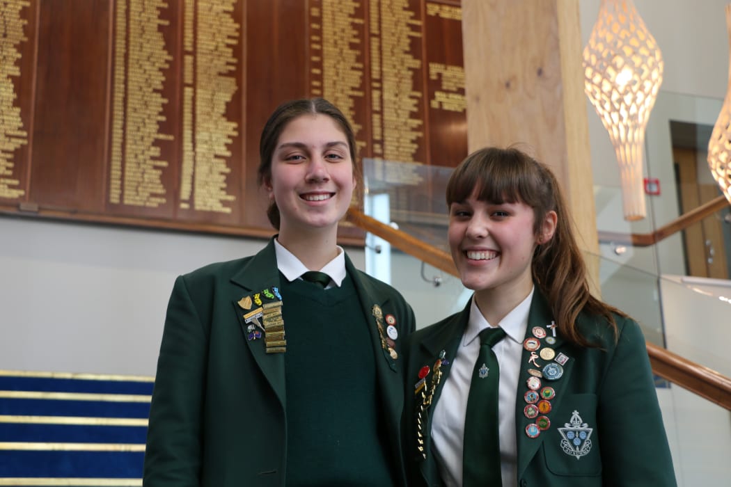 Annabelle Jessop and Amy Cooper, senior students at Samuel Marsden Collegiate School