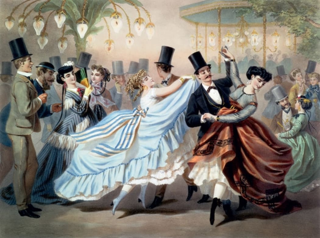Waltz at the Bal Mabille, Avenue Montaigne, Paris by Charles Vernier