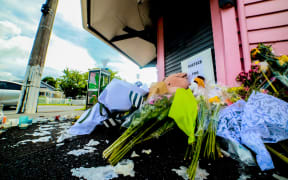 Flowers laid in memory of Janak Patel