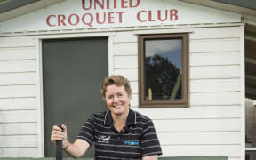 Jenny Clarke, world champion croquet player, photographed at the Union Croquet Club at Hagley park in Christchurch.
