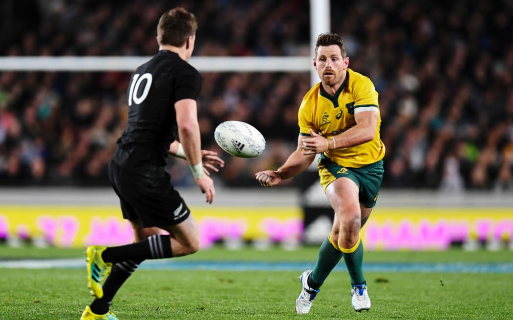 Wallabies Bernard Foley in action against the All Blacks 2018.