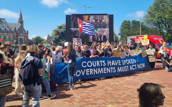 Outside of the International Court of Justice in The Hauge, Netherlands