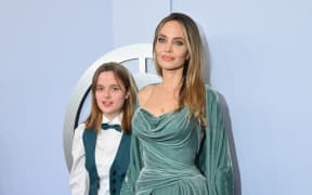 US actress Angelina Jolie and her daughter Vivienne Jolie-Pitt arrive for the 77th Tony Awards at Lincoln Center in New York on June 16, 2024. (Photo by ANGELA WEISS / AFP)