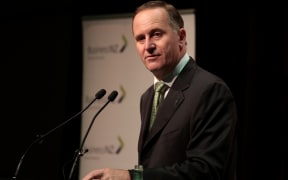 John Key giving a pre-budget speech in Wellington.