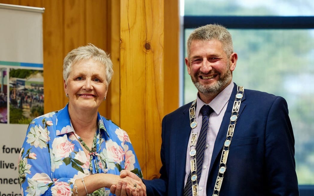 Kaikōura Deputy Mayor Julie Howden (left) will stand down in October, while Mayor Craig Mackle will seek a third term.