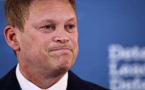 Defence Secretary Grant Shapps reacts as he delivers a speech on defending the UK and its allies, at Lancaster House, in London, on 15 January, 2024.