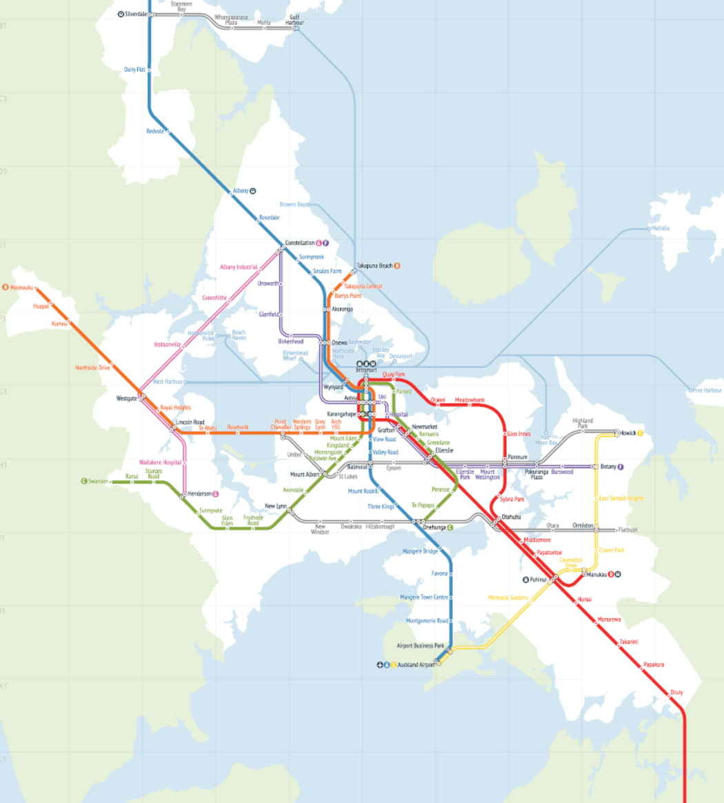 Greater Auckland proposes a network of rapid transit routes extending further north and north-west than presently planned