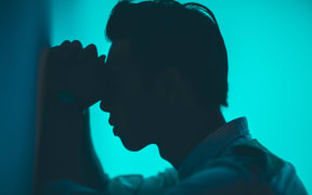 asian man in profile