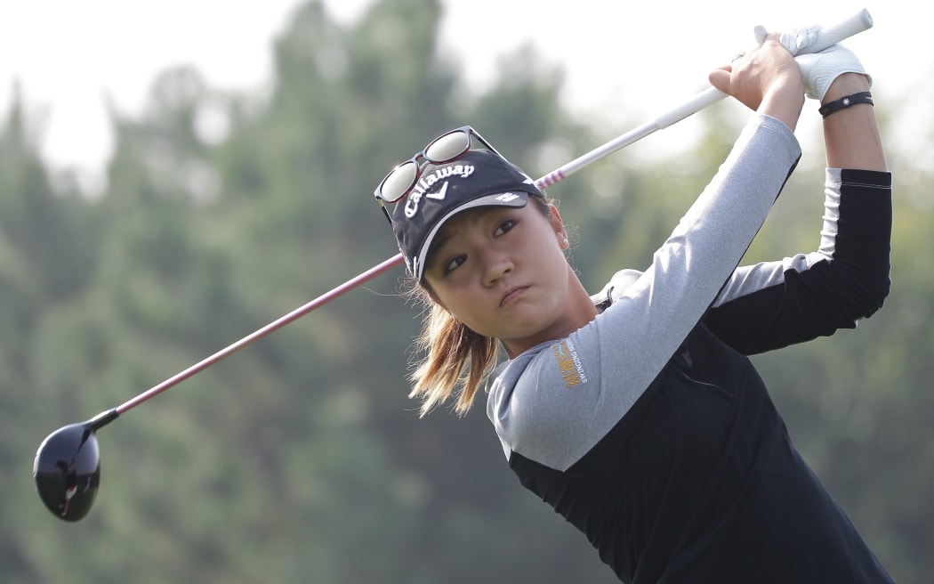 Lydia Ko plays a tee shot on the 2nd hole during round four of an LPGA event in Incheon, South Korea.