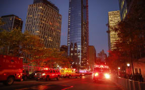 Emergency personnel at the scene of the truck attack which left eight people dead.