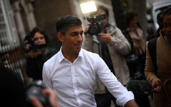Britain's former Chancellor of the Exchequer, Conservative MP, Rishi Sunak leaves from an office in central London on 23 October 2022.