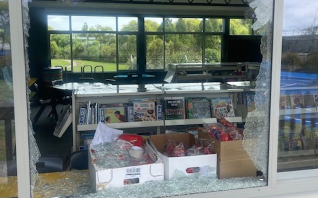 Rongomai Primary School was vandalised with seven windows damaged over the weekend.