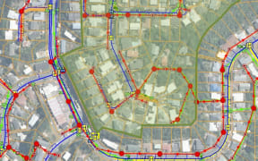 Streets affected by a burst water pipe in Wellington's Kingston.