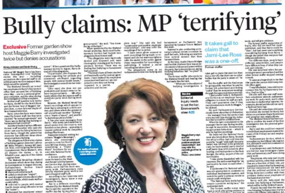 The Weekend Herald's exclusive on Maggie Barry.