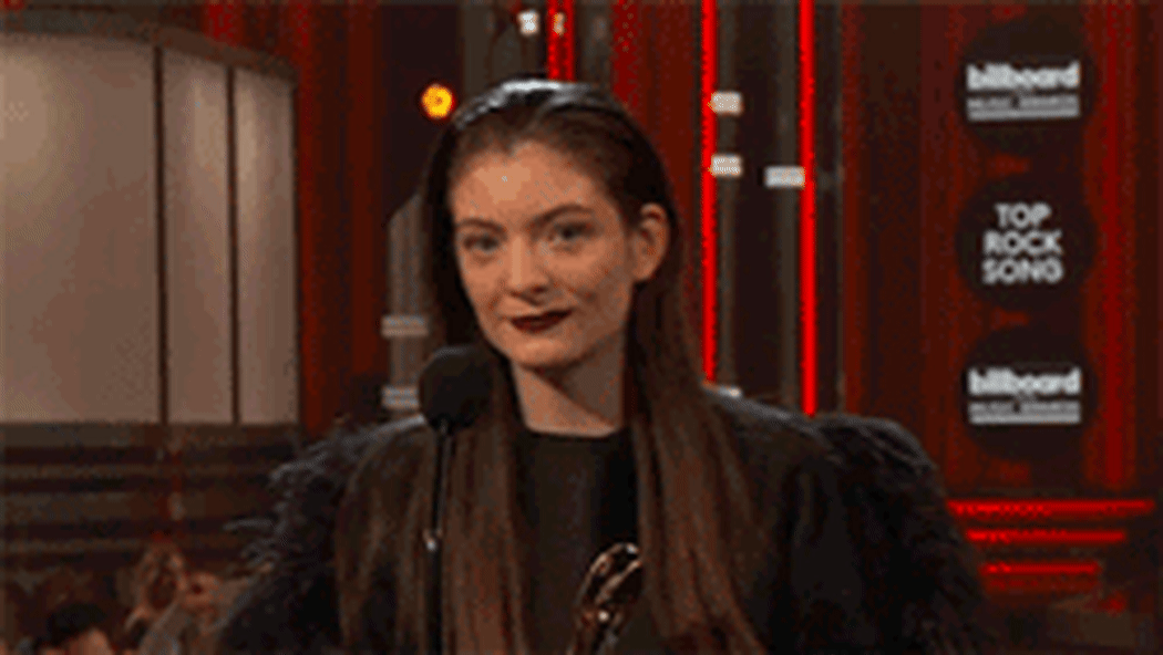 Lorde throwing goats and looking confused