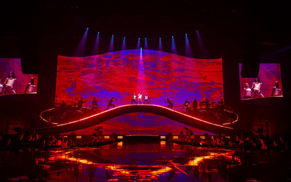 Dua Lipa performs at Auckland's Spark Arena, April 2, 2025.