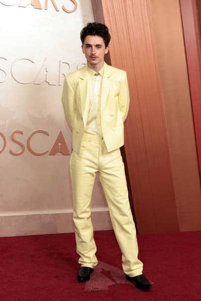 Timothee Chalamet arrives at the Oscars.