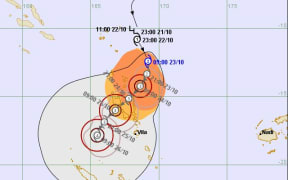 Category 2 tropical cyclone Lola continues to approach Vanuatu from the northeast