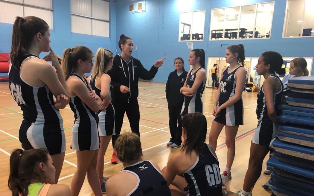 Jo Trip honing her coaching skills in England.