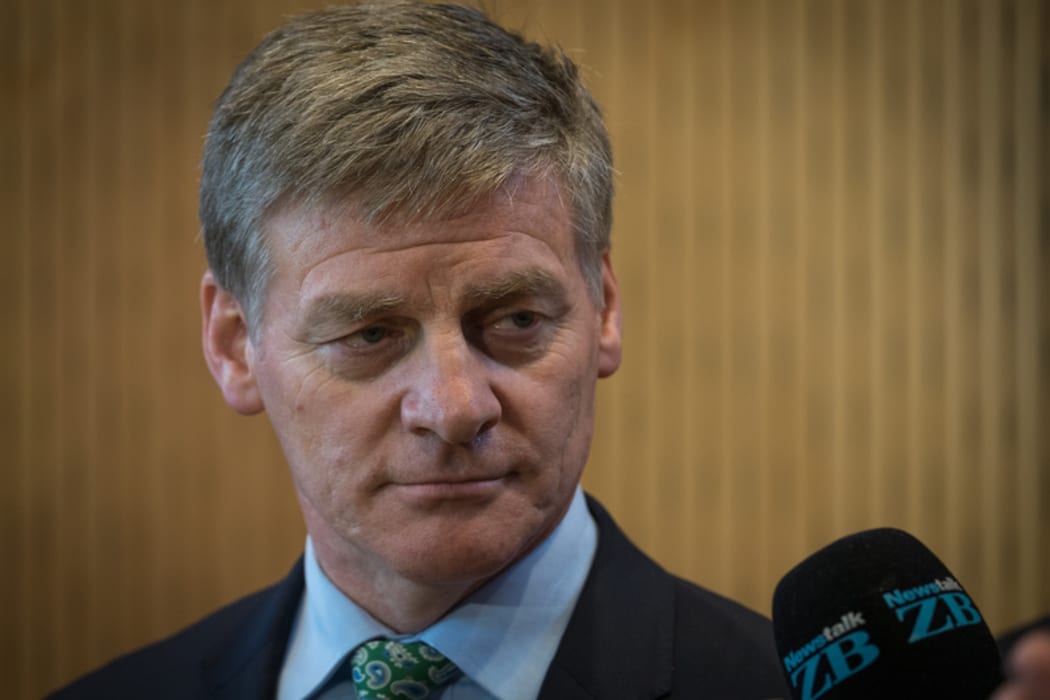 Prime Minister of New Zealand, the Right Honourable Bill English during a stand up with media, after a walk through of a drug rehabilitation centre in Te Atatu today.