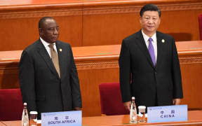 China's President Xi Jinping (R) and South Africa's President Cyril Ramaphosa at the opening ceremony of the Forum on China-Africa Cooperation in September.