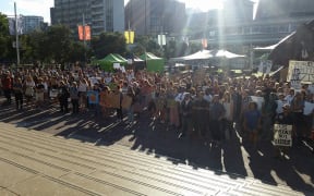 Part of the crowd at the No Ban, No Wall protest.