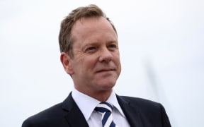 (FILES) US actor Kiefer Sutherland poses during a photocall for the TV series "Designated Survivor" as part of the MIPCOM (The world's entertainment content market), on October 17, 2016 in Cannes, southeastern France. Kiefer Sutherland, star of the series "24," was arrested on January 12 in Los Angeles for assaulting a ride-share driver, the city's police announced January 13. (Photo by VALERY HACHE / AFP)