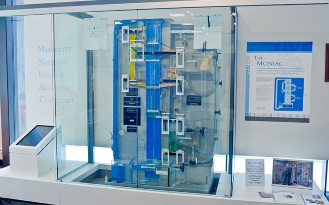 The Moniac used water to demonstrate the effect of economic changes.