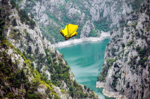 Micah wingsuit BASEjumping in Samet Baydar.